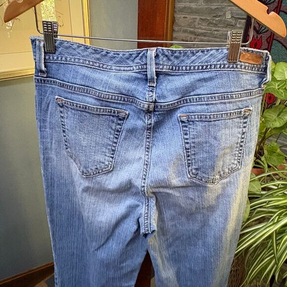 Y2K Eddie Bauer Bootleg Jeans, Vintage Wash, Mid-Rise, 33” Inseam, Size 12L - Picture 5 of 9